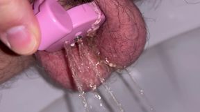 Peeling in an invert Cage at work while in Chastity