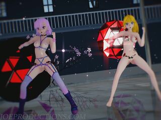 MMD R18 Naked Pink Misaka And Aylin - Select 1097