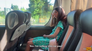 Crazy Man Takes Out His Cock On Public Bus - But Girl Doesn't Lose Her Head And Helps Him Cum