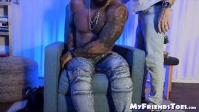 ”Muscular Maximus got into an intense foot tickling torment by a unshaved guy”