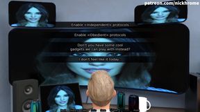 SexBot 17 - watching a movie with girls