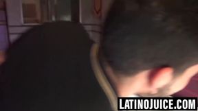 Straight Latino mounts hard cock for inaugural bareback ride