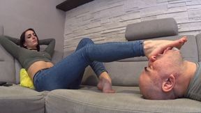 ALEXANDRA - Casual Lifestyle - SENSUAL Footworship While I Watch TV - GOPRO VERSION
