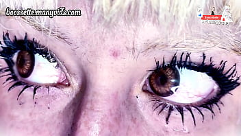 Cute blonde teen with pigtails in eye contact lense review