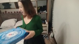 Milf Adelade fucking the pizza delivery guy in her room