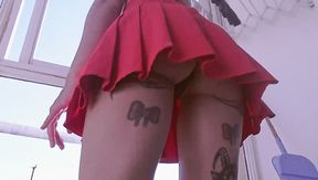 Upskirt fuck with my tattooed latina girlfriend POV