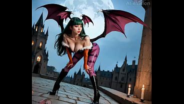 Morrigan Aensland serving in her castle (AI-generated) (No live-action) (NSFW) (fully voice)