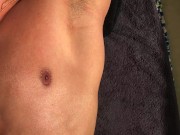 Cumming on the balcony