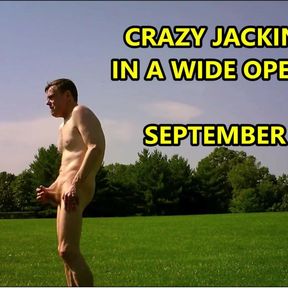 Crazy Jacking Off in a Wide Open Park Field September 2014