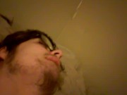 Shy virgin teen humps his pillow. (Huge cumshot)