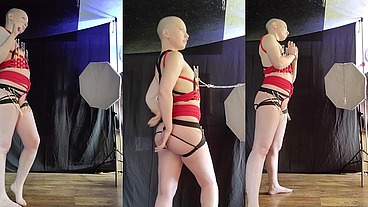 BTS with DG PhotoArt. This time with nipple clamps chained off to a point, and then very pretty steel cuffs!