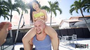 ”Vietnamese Babe Facialed by the Man with the Wang”