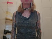 Sissy party slut rides dildo's