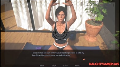 Neighbor discovers her playful Lara Croft parody during a surprise visit