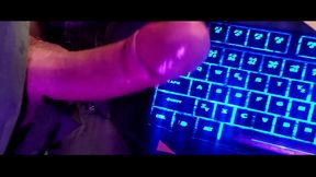 awesome cumshot on my keyboard, handsome dick...