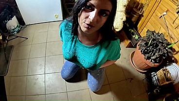 Shiny Jeans MILF Roleplay. Cameltoe, Deepthroat, Doggy and Wet Squirt Apology
