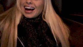 ”Slutty blonde ravaged in a public bathroom”