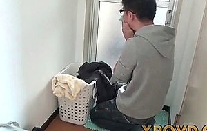 Japanese teen in the shower