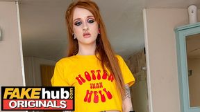 FakeHub: Kinky redhead Azura uses young guy as her sex toy & eats his cum