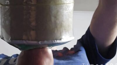 Straight guy fucks a homemade masturbator while watching porn