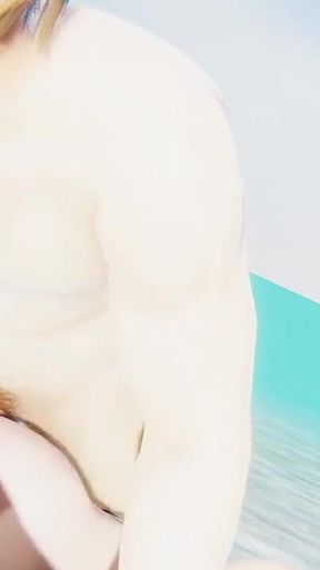 Femboy Yaoi - Shin the catboy is fucked in a beach.mp4