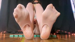 Ballet Pantyhose &amp; Bra, playing with Balls