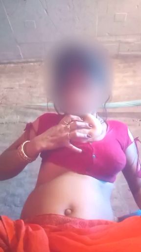 Powerful moment from &quot;Indian homemade village bhabhi made a video while sucking her breasts with her mouth, she has nice&quot;