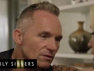 FAMILY SINNERS - Tiny Golden-haired Likes Her Stepfather's Wang Inside Her Throat And Juicy Twat