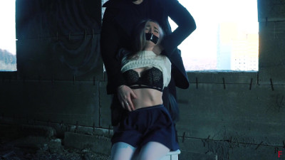 Chase for Susanna in dirty white pantyhose - Tickling in an abandoned house