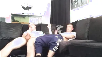 Straight Friends Explore First Gay Handjob Together