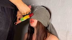 Ice Cream Game. Massive Cumshot on Stepsis' Face During the Game of Taste