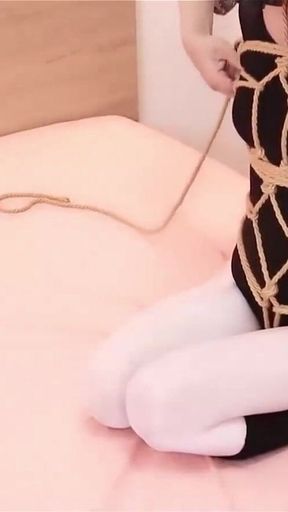 Black Body Suit+oily White Silk Long Legs