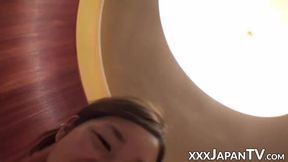 Japanese lesbo tied up and teased before peeing in the sink