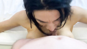 Big Titted sexy girl sucking my hard dick passionately