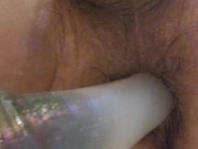 Close-up squelchy ass fucking with centaur toy, stretching my butt slut hole on Valentine's Day