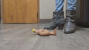 Chrissy heeled boots soft toy trample
