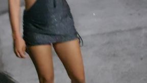 Exhibitionist Brazilian wife shows off her ass and boobs in public