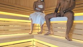 Japanese wife caught cheating, gets fucked by friend in public spa
