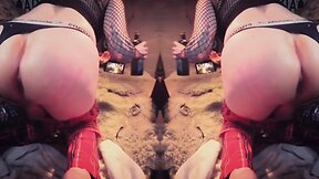 Double trouble tiffany gapping ass on xxl extreme anal dildo