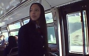 Students fucked and blow on bus