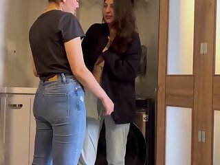 I'm fucking the neighbor in the laundry room, and she won't stop moaning.