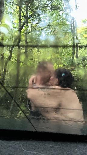 It&#039;s Raining Back of Car Brick Dick Pounds Her Hard