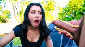 ”You hungry stepsister? Here is a hotdog for ya!”