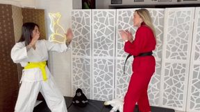 Karate Girl - CHER WOODS & MERCEDEZ - tickle strength test HIDEF MOV
