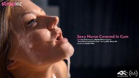 ”Her strapless dildo squirts all over her GF's charming face”