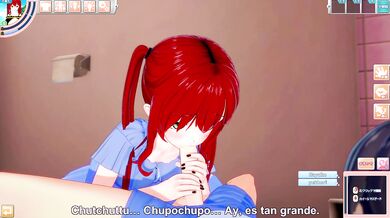 HENTAI GAME - GIRLFRIEND DOING ORAL SEX IN THE BATHROOM