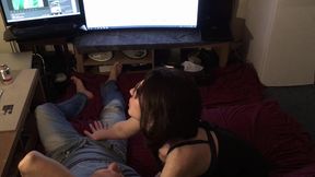 My little stepsister sucking my husband's cock
