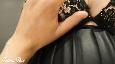 Amateur wife takes big cock slow and deep with big boobs bouncing in stockings