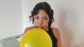 Petite Latina Looner Gets Colorful Balloon Therapy Massage