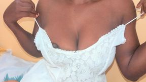Pretty African ebony wants to please her husband at home